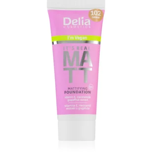 DELIA Real Matt 102 podkład natural 30ml - Podkłady do twarzy - miniaturka - grafika 1