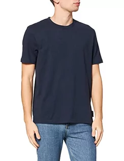 Koszulki męskie - Marc O'Polo Męski T-shirt z okrągłym dekoltem, wygodna górna część z bawełny organicznej, klasyczna koszulka z krótkim rękawem, niebieski, S - grafika 1