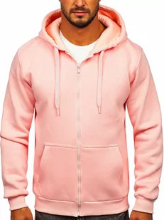 Jasnoróżowa rozpinana bluza męska z kapturem Bolf 2008 - Bluzy sportowe męskie - miniaturka - grafika 1