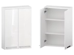 Szafka nad Pralkę ATH 60 cm 2D90 - Biały Wysoki Połysk - Uchwyty Chromowane - Szafki łazienkowe - miniaturka - grafika 1