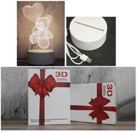 Gadżety USB - Lampka LED 3D Miś z serduszkiem na prezent - miniaturka - grafika 1