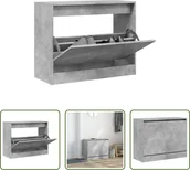 Szafki na buty - The Living Store Szafka na buty betonowa szara 80x34x63 cm materiał drewnopochodny - miniaturka - grafika 1