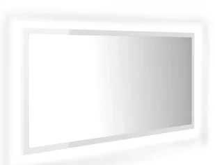 Nowoczesne białe lustro w połysku LED M2-T26 - Lustra - miniaturka - grafika 1