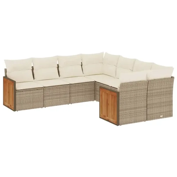 Zestaw mebli ogrodowych modułowych beżowy rattan PE 55 x 62 x 69 cm