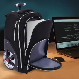 Plecak na kółkach, plecak na laptopa z kółkami, plecak na bagaż podręczny, czarny, 33*25*49 cm - Torby na laptopy Plecak na kółkach, plecak na laptopa z kółkami, plecak na bagaż podręczny, czarny, 33*25*49 cm - Torby na laptopy - miniaturka - grafika 1