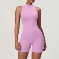 Dresy damskie - Jednoczęściowy damski strój treningowy - Różowy - miniaturka - grafika 1