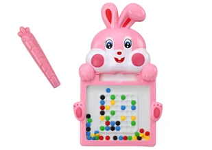 Tablica Magnetyczna Zając 7 Wzorów Długopis Magnetyczny Różowa - Tablice dla dzieci - miniaturka - grafika 2