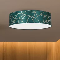 Lampy sufitowe - Lampa sufitowa Zulu zielona/złota okrągła - miniaturka - grafika 1