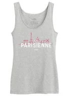 Koszulki i topy damskie - Republic Of California"La Parisienne Parisienne Paris" WOREPCZTK033 Damski tank top, Melange Grey, Rozmiar S, Szary Melange, S - miniaturka - grafika 1