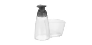 Tescoma Dozownik detergentu z miejscem na gąbkę CLEAN KIT, 350 ml - Suszarki do naczyń - miniaturka - grafika 1