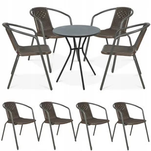 Zestaw Mebli Balkonowych Simple 4x Krzesła + Stolik 60cm na Taras Balkon - Meble ogrodowe - miniaturka - grafika 1