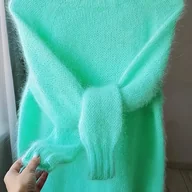 Bluzy damskie - TEMU Damski Sweter w Kolorze Turkusowo-Miętowym - Miękki z Długim Rękawem, Przyjemny Zimowy Pulower na Jesień i Zimę, Casualowa Bluza- o Wyglądzie - miniaturka - grafika 1