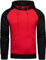 Bluzy męskie - Recea Bluza męska z kapturem Timber czarno-czerwona XXL - miniaturka - grafika 1