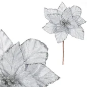 Ozdoby bożonarodzeniowe - Kwiat poinsecji 29 cm, aksamit, jasnoniebieski - miniaturka - grafika 1