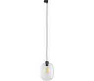 Lampy sufitowe - Żyrandol na lince do 3-fazowego systemu szynowego ELIO 1xE27/15W/230V czarny/przezroczysty - miniaturka - grafika 1