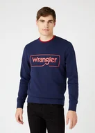 Bluzy męskie - WRANGLER FRAME LOGO SWS MĘSKA BLUZA NAVY W6H1HA114 112146193 - Wrangler - miniaturka - grafika 1