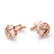 Spinki do mankietów i krawatów - Spinki do mankietów Mechanizm Zegara Rose Gold X2 AJA1033 - miniaturka - grafika 1