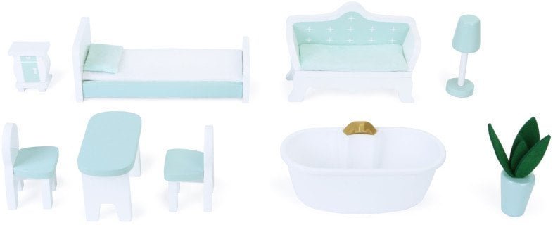 Gerardo's Toys koka leļļu māja ar LED apgaismojumu Luna GT61247 GT61247 4743345612472