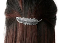 Ozdoby do włosów - Srebrna Spinka LlŚĆ LISTEK do Włosów Klamra - miniaturka - grafika 1