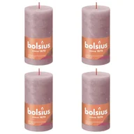 Świece - Bolsius Świece pieńkowe Shine, 4 szt., 130x68 mm, popielaty róż - miniaturka - grafika 1