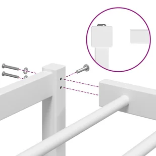 Metalowa rama łóżka, biała, 193x203 cm Lumarko! - Łóżka - miniaturka - grafika 9