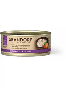 GRANDORF Grandorf Chicken Breast &amp; Salmon Karma Dla Kota Filet z Piersi Kurczaka i Łososia 70 g - Mokra karma dla kotów - miniaturka - grafika 1