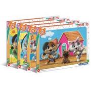 Puzzle - Clementoni Puzzle ramkowe 15 Super Kolor 44 Cats - miniaturka - grafika 1