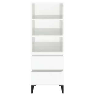 Wysoka szafka, biała z połyskiem, 40x36x110 cm - Szafki do salonu - miniaturka - grafika 4