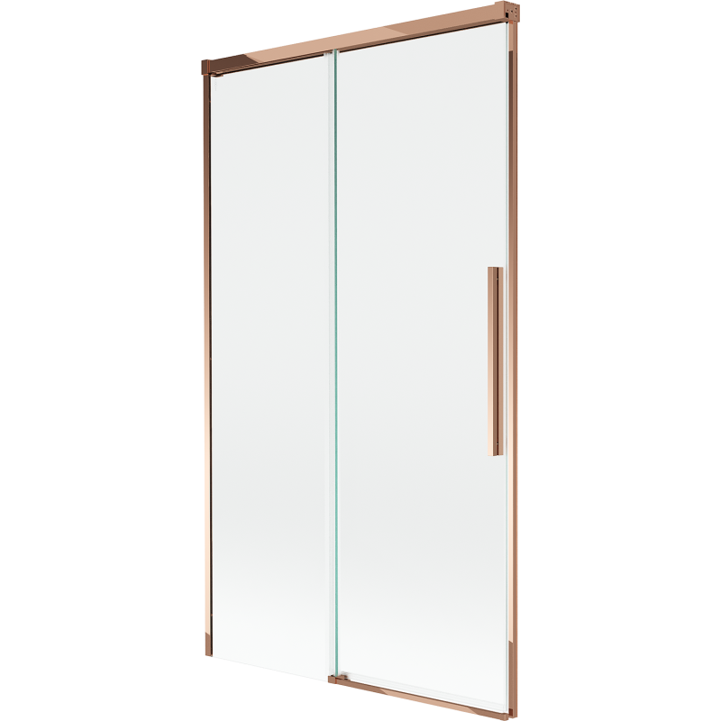 Mexen Rox parawan nawannowy 2-skrzydłowy rozsuwany 100 x 150 cm, transparent, różowe złoto - 8C9-100-001-60-00