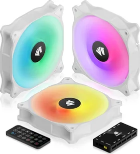 Wentylator AsiaHorse WD-001 ARGB 120mm Białe 3-pack WD-001 3pack white - Wentylatory komputerowe - miniaturka - grafika 1