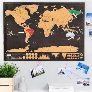 Mapa do ścierania - świat Deluxe czarna - Gadżety do domu - miniaturka - grafika 1