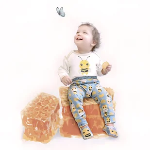 Body ze spodniami - pszczółka z miodem i żądłem - Body dla niemowląt - miniaturka - grafika 1