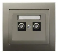 Gniazdka elektryczne - Ospel Kier satyna gniazdo antenowe podwójne typu F GPA-2WF/45 GPA-2WF/45 - miniaturka - grafika 1