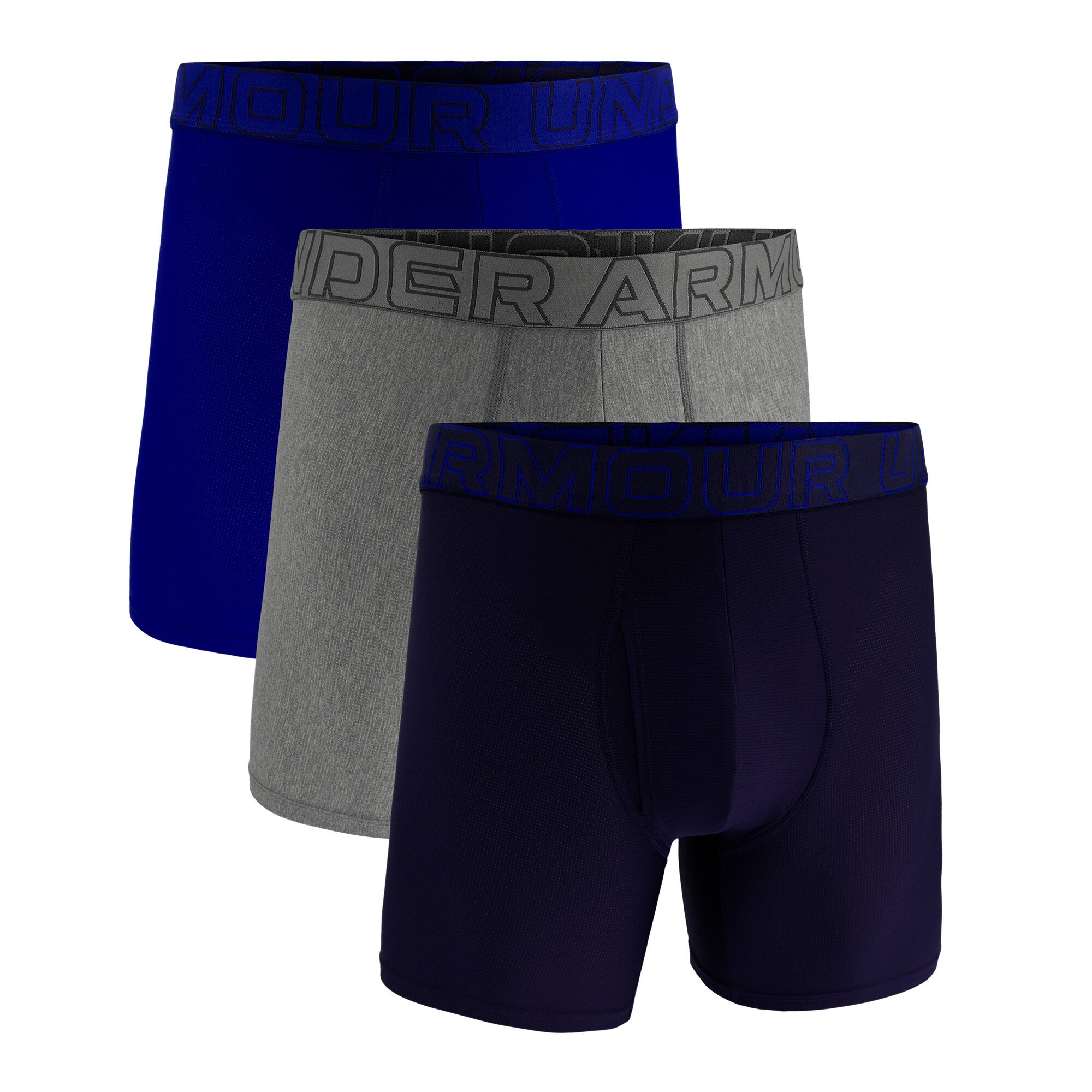 Bokserki męskie Under Armour Perf Tech Mesh Solid 6in 3Pack Navy M