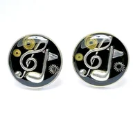 Spinki do mankietów i krawatów - SPINKI - Nutki (czarne) - miniaturka - grafika 1