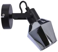 Lampy ścienne - Czarny kinkiet z kloszem ze szkła dymionego - Z052 C3-S64 - miniaturka - grafika 1