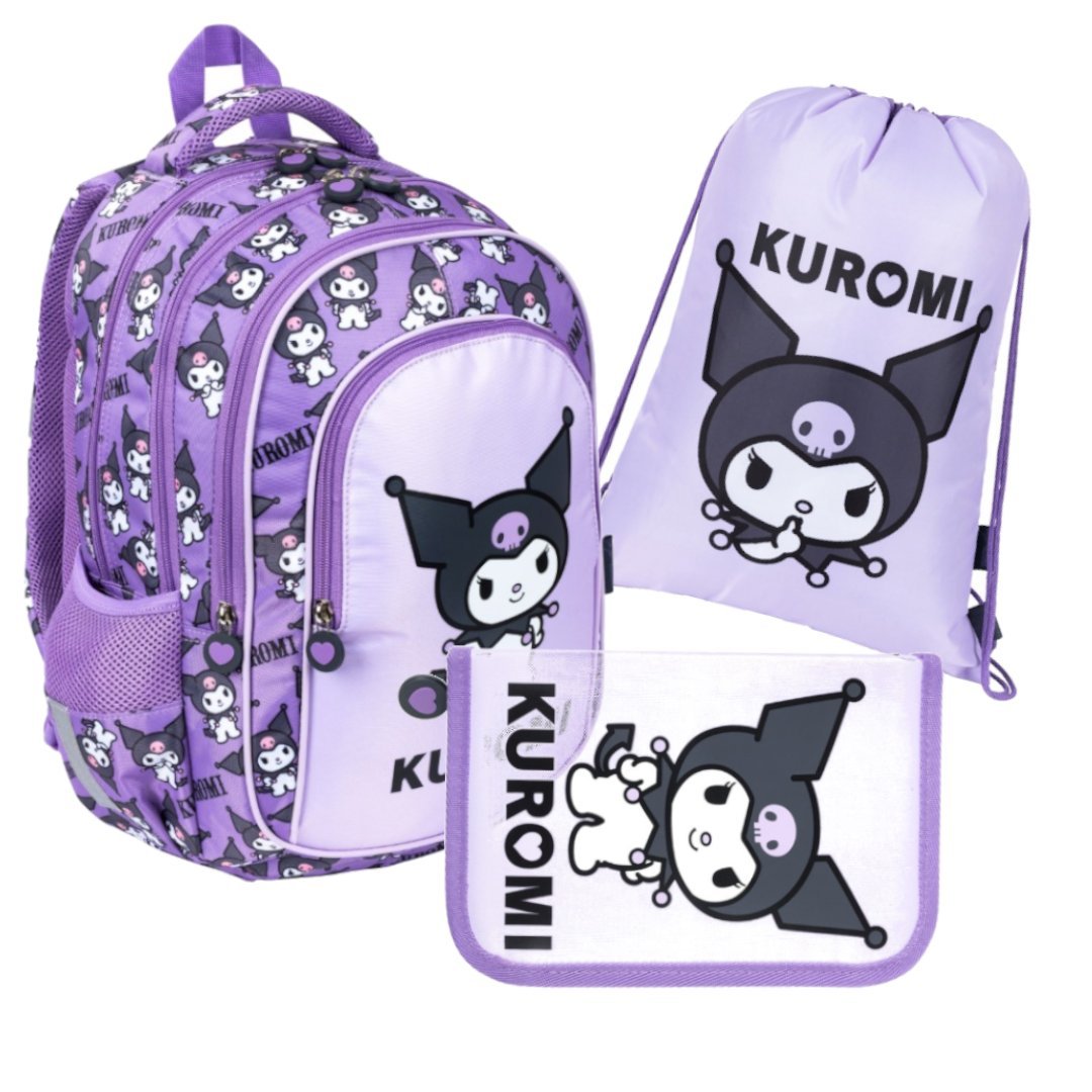 ZESTAW SZKOLNY 3-ELEMENTÓW KUROMI VIOLET ST. MAJEWSKI