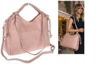 Torebki damskie - Torebka Damska Shopper na Ramię pojemna listonoszka Maria C. MC599 różowa - miniaturka - grafika 1