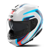 Kaski motocyklowe - Kask Szczękowy Nolan N100-6 Radiante Biały/Niebieski/Czerwony MetalL - miniaturka - grafika 1