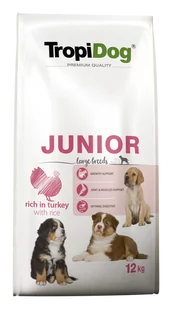 TROPIDOG Premium Junior L bogaty w indyka i ryż 12kg - Sucha karma dla psów - miniaturka - grafika 2