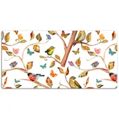 Podkładki na biurko - Mata ochronna na biurko Ptaki na gałęzi 120x60 cm - miniaturka - grafika 1