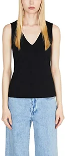 Sisley Womens Tank-TOP 3096LH00F T-Shirt, Black 100, XS, czarny 100, XS - Koszulki i topy damskie - miniaturka - grafika 1