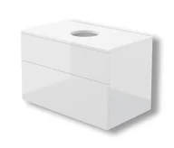 Szafki łazienkowe - Szafka łazienkowa pod umywalkę z blatem Deante Prizma 80 cm biały połysk SDI_6B81 - miniaturka - grafika 1
