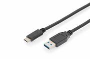 Kable USB - ASSMANN Kabel połączeniowy USB 3.1 Gen.2 SuperSpeed+ 10Gbps Typ USB C/USB A M/M Power Delivery czarny 1m - miniaturka - grafika 1