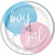 Dekoracje i nakrycia stołu na imprezę - Talerzyki Boy or Girl na Baby Shower - 23 cm - 8 szt. - miniaturka - grafika 1