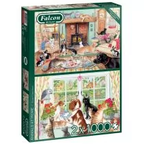 Jumbo Puzzle 2x1000 Falcon Zwierzęta domowe G3 - Puzzle - miniaturka - grafika 1