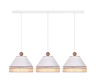 Lampy sufitowe - Duolla - Żyrandol na lince AVIGNON 3xE27/15W/230V biały/rattan - miniaturka - grafika 1