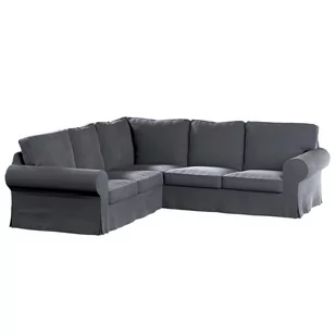 Dekoria Pokrowiec Ektorp na sofę narożną grafitowy szary 240/136 x 82 x 73 cm Velvet 640-704-12 - Pokrowce na meble - miniaturka - grafika 1