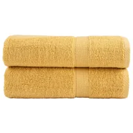 Ręczniki - vidaXL Ręczniki premium SOLUND, 2 szt., złote, 50x100 cm - miniaturka - grafika 1