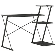 Biurka - vidaXL vidaXL Biurko z półką, czarne, 116x50x93 cm - miniaturka - grafika 1